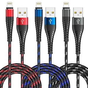3 Pack 3 Colorful 6FT Lighting Cable